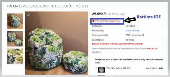 Igy jelöld kedvencnek a babzsákod